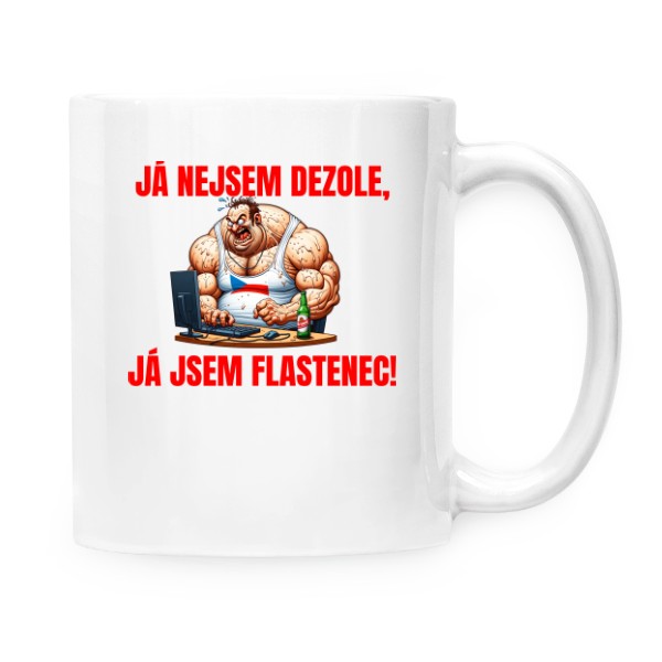 Hrnek malý bílý s potiskem Skutečný flastenec hrnek