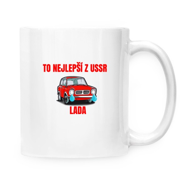 Hrnek malý bílý s potiskem To nejlepší - Lada